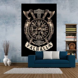 XxDeco Retro Hippie Tapestry Viking Retro Mysterious Raven Printed Witchcraft Bedroom Decoration Wall Hanging Carpets Yoga Mat