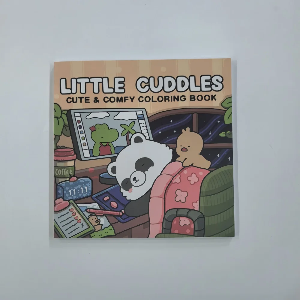 كتاب تلوين لطيف ومريح من Little Cuddles - رسم تخفيف التوتر للبالغين هدية مثالية لحفلات أعياد الميلاد وأعياد الميلاد وعيد الميلاد