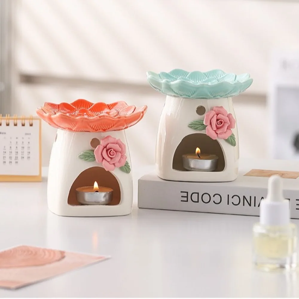 

Relaxation Ceramic Flower Aromatherapy Stove Heat Resistant Handmade Essential Oil Diffuser Eco-Friendly Candle Stove Yoga Room