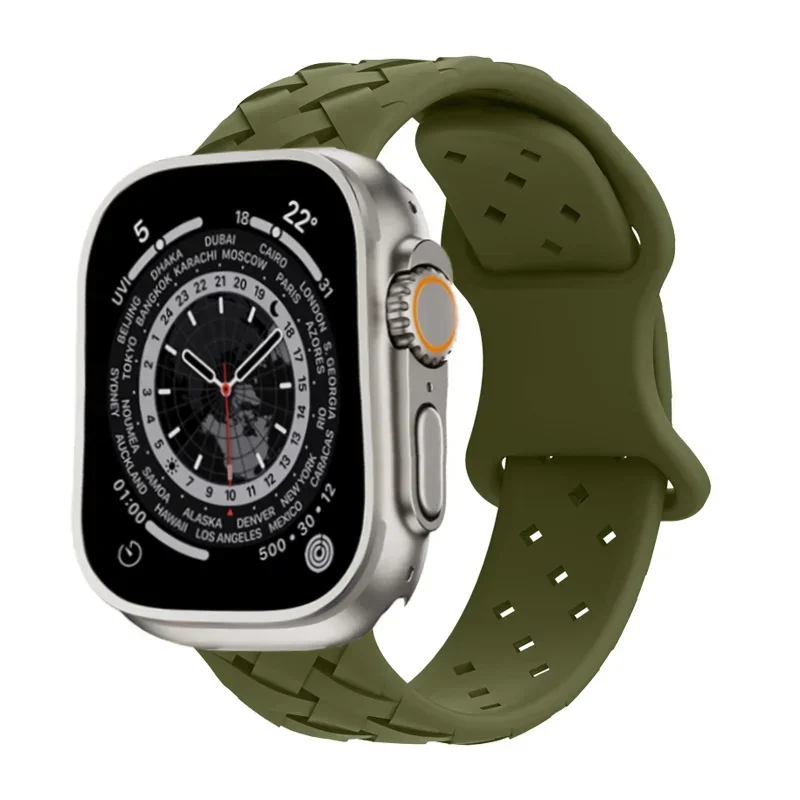 Силиконовый ремешок для Apple Watch 10 46 мм 42 мм Спортивный ремешок для Iwatch Series 9 8 7 6 5 4 3 2 1 49 мм 45 мм 44 мм 41 мм 38 мм Браслет