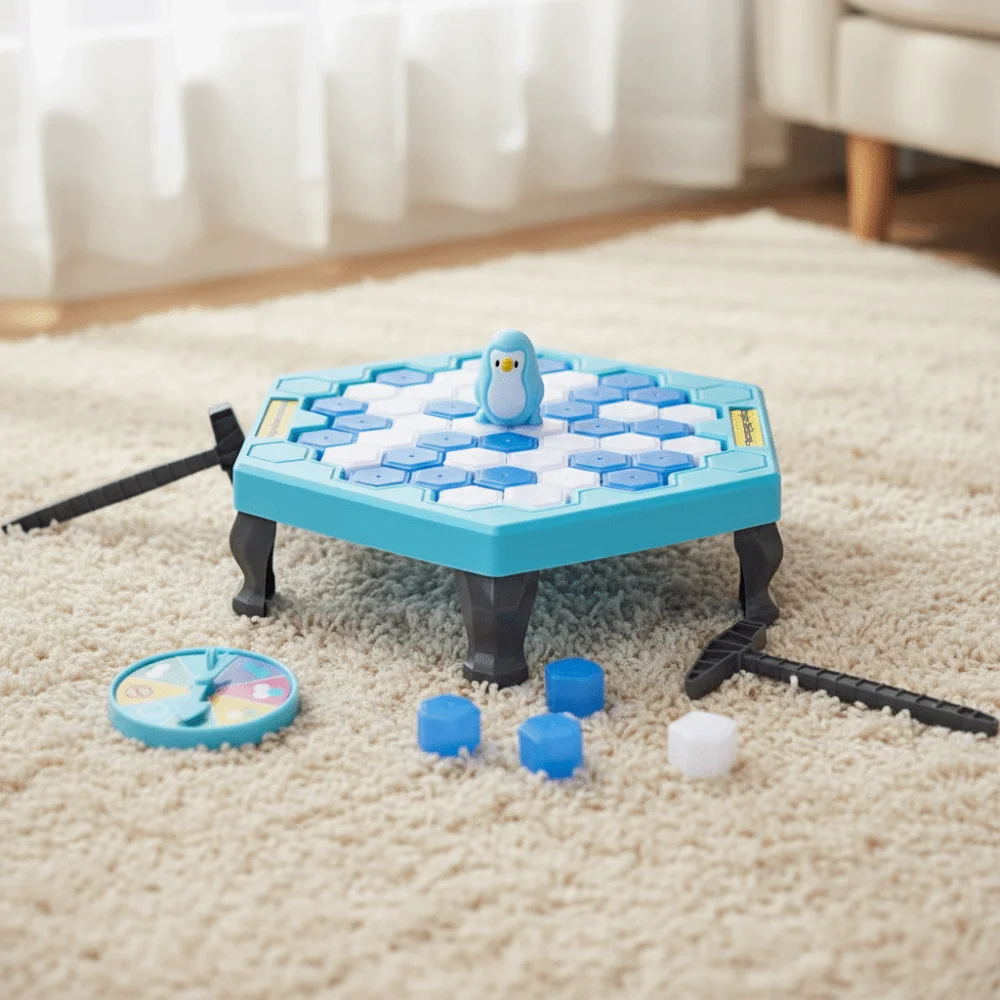 

Mini Fun Save Penguin Game Thinking Training Strategy Game Balance Blocks Educational Push Wall Ice Breaker Trap Children Play