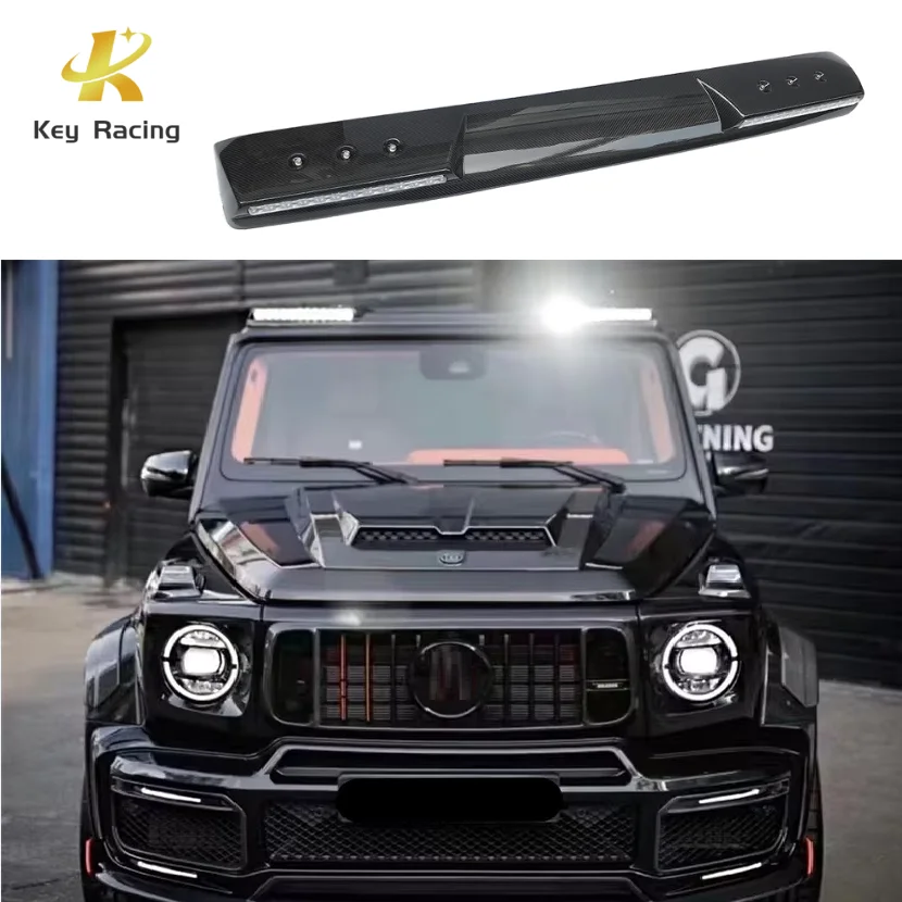 G Class W463 W464 G63 Carbon Fiber Front Roof Tail Wing Spoiler With Light For Mercedes Benz G Class W463 W464 G500 G63