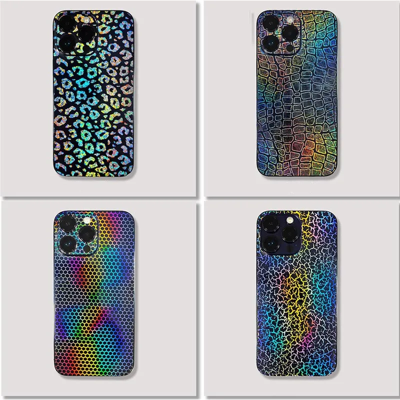 FONLYU 50 sztuk przezroczysty kryształ laserowy tylna folia naklejki na telefon komórkowy 3D tylna pokrywa Protector do maszyny do cięcia Cutter — zdjęcie 6