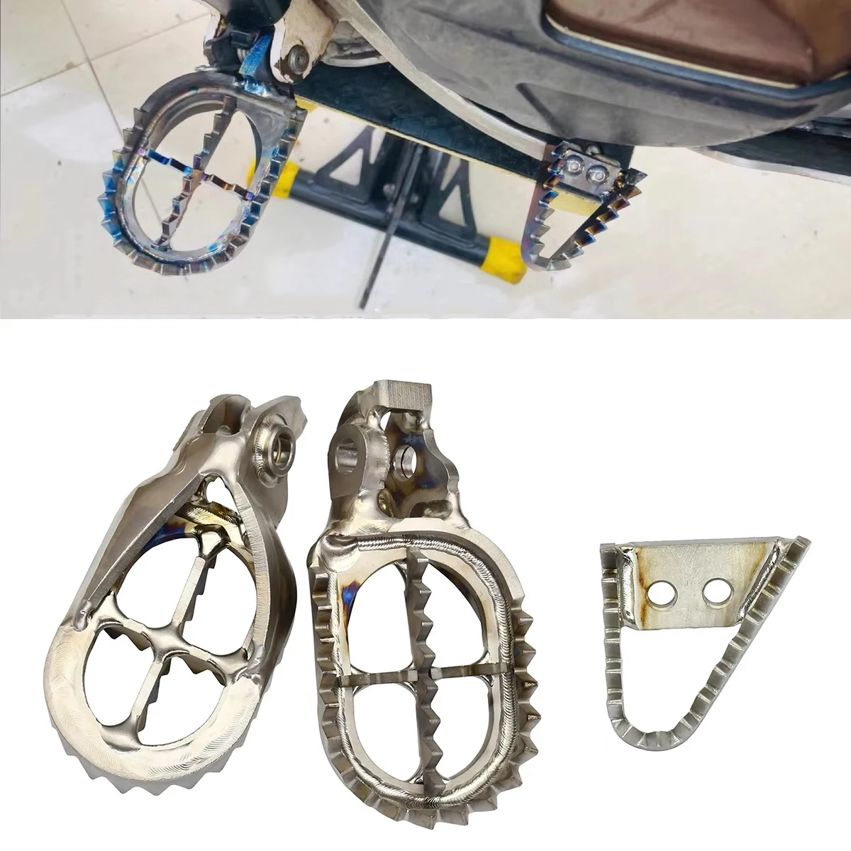 オートバイチタン合金tc4フットレストペグフットペグktm-exc-excf-xc-xcf-sx-sxf-125-250-300-350-450-500-2017-2023用