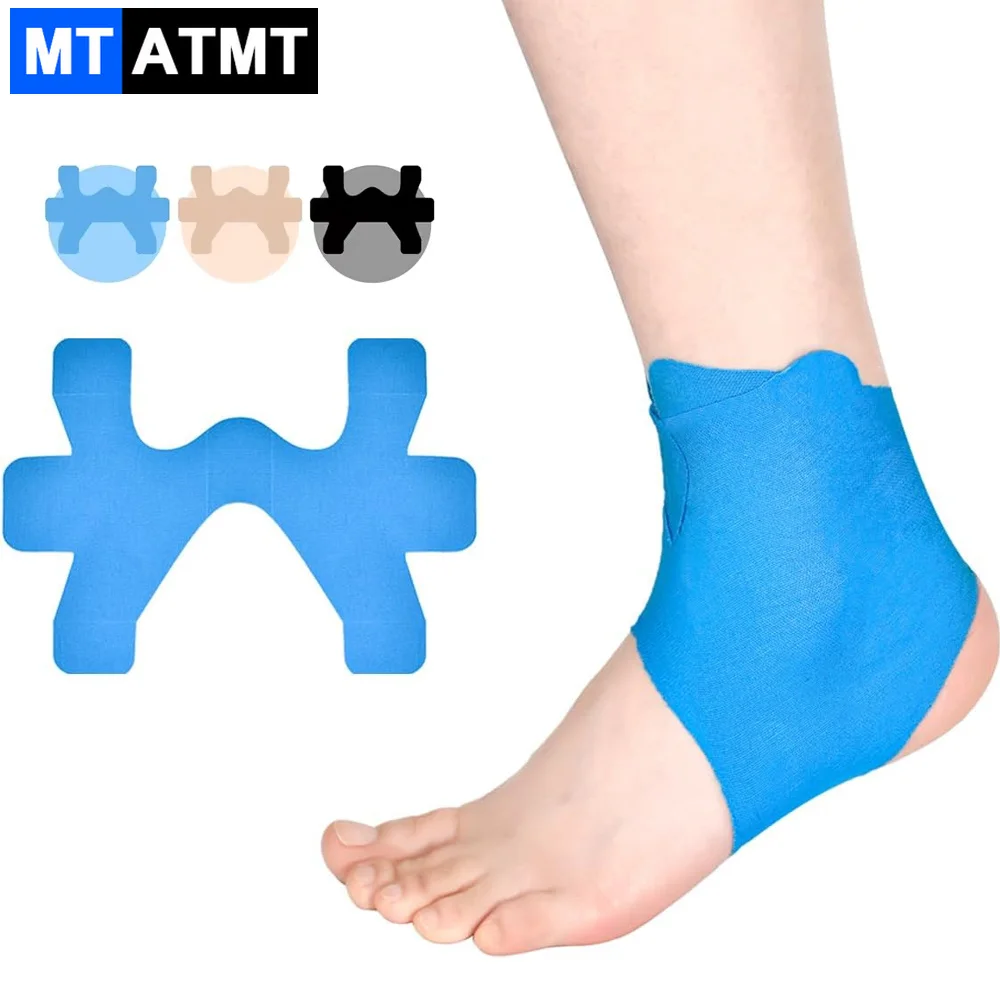 10PCS Pre-Cut Kinesiology Tape for Ankle, Waterproof & Elastic, Breathable Athletic Tape,Provide Support and Stability to Muscle