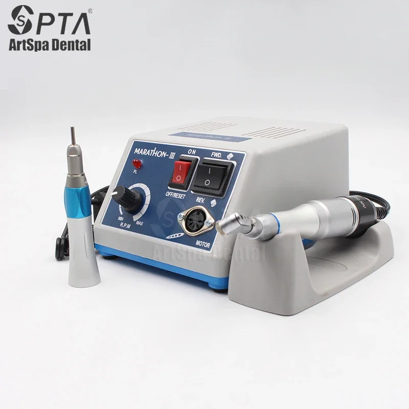 Dental Polishing 35000 RPM Micro Motor Marathon Micromotor Machine With Contra Angle Straight Handpiece Dental Lab Polisher