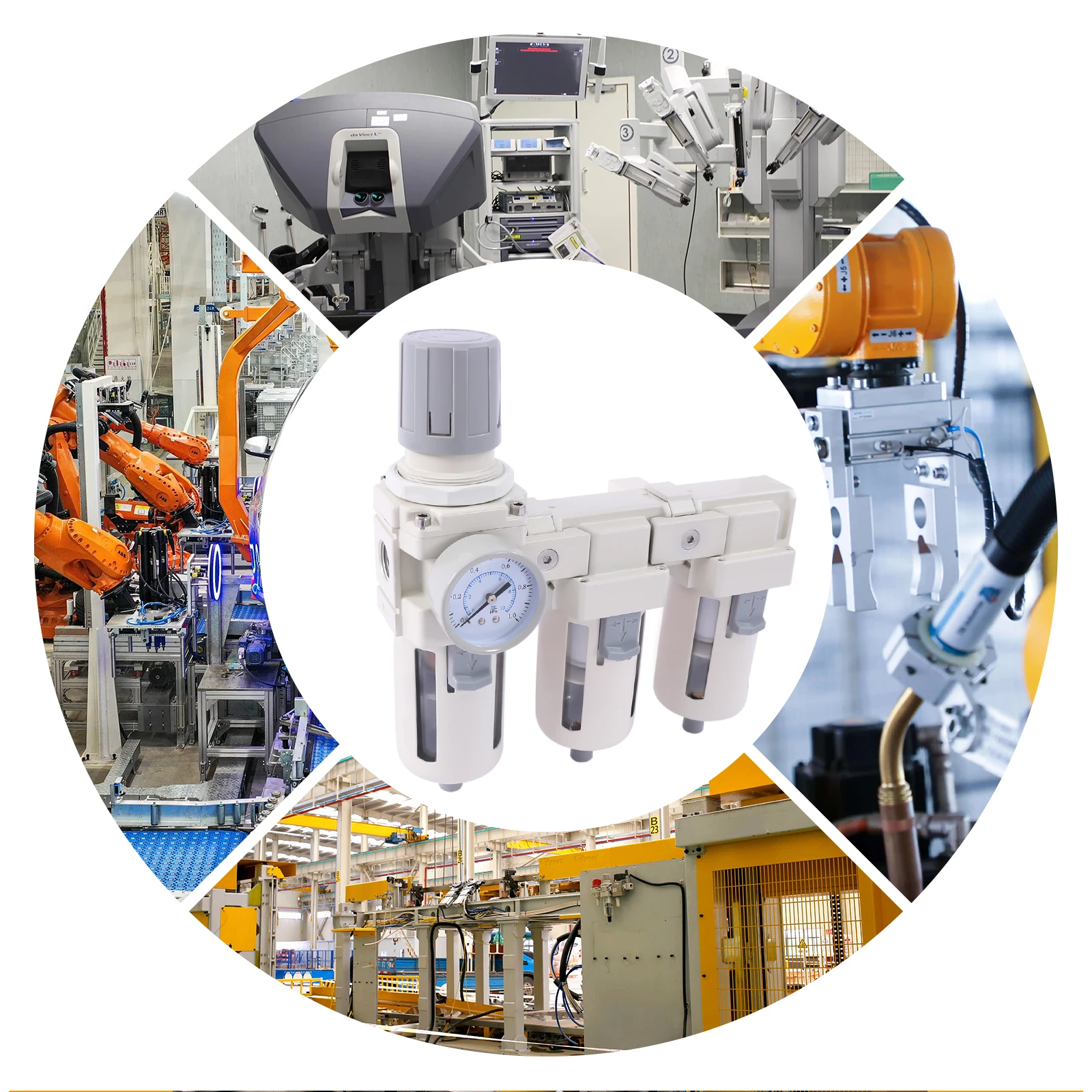 1/2" NPT Air Pressure Regulator Air Dryer Filter Compressed Water Trap Separator