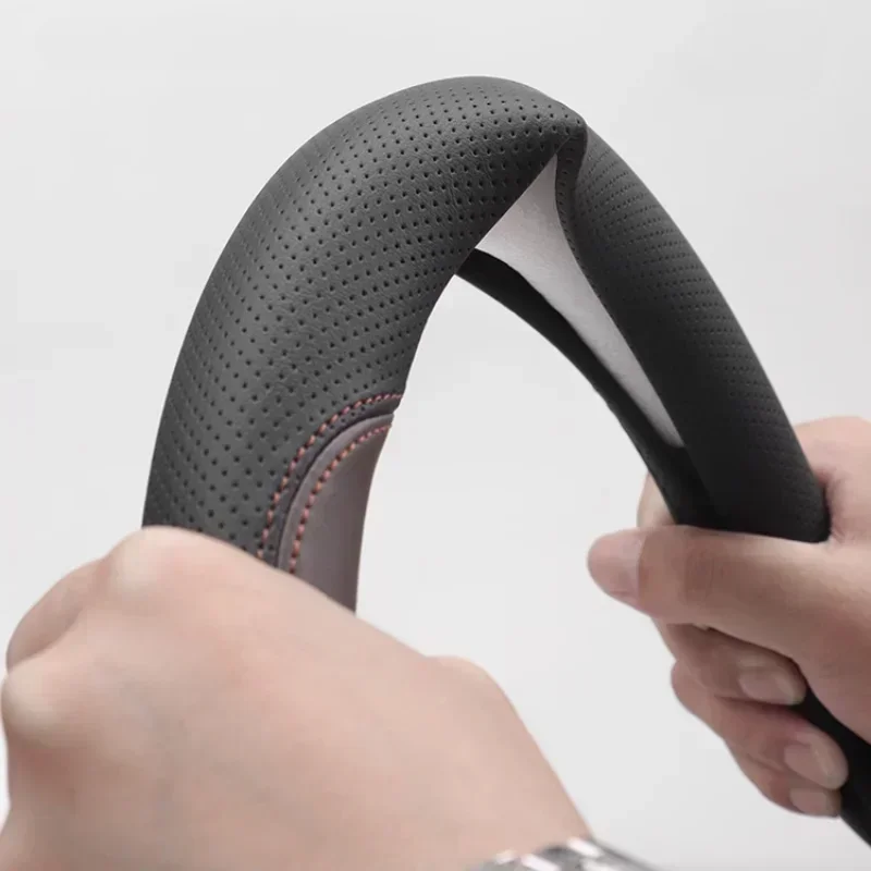 For BYD Dolphin Seagull Seal Qin Song Han Steering Wheel Cover Leather Handle Non-slip 38cm Type D  Anti-sweat Car Accessories