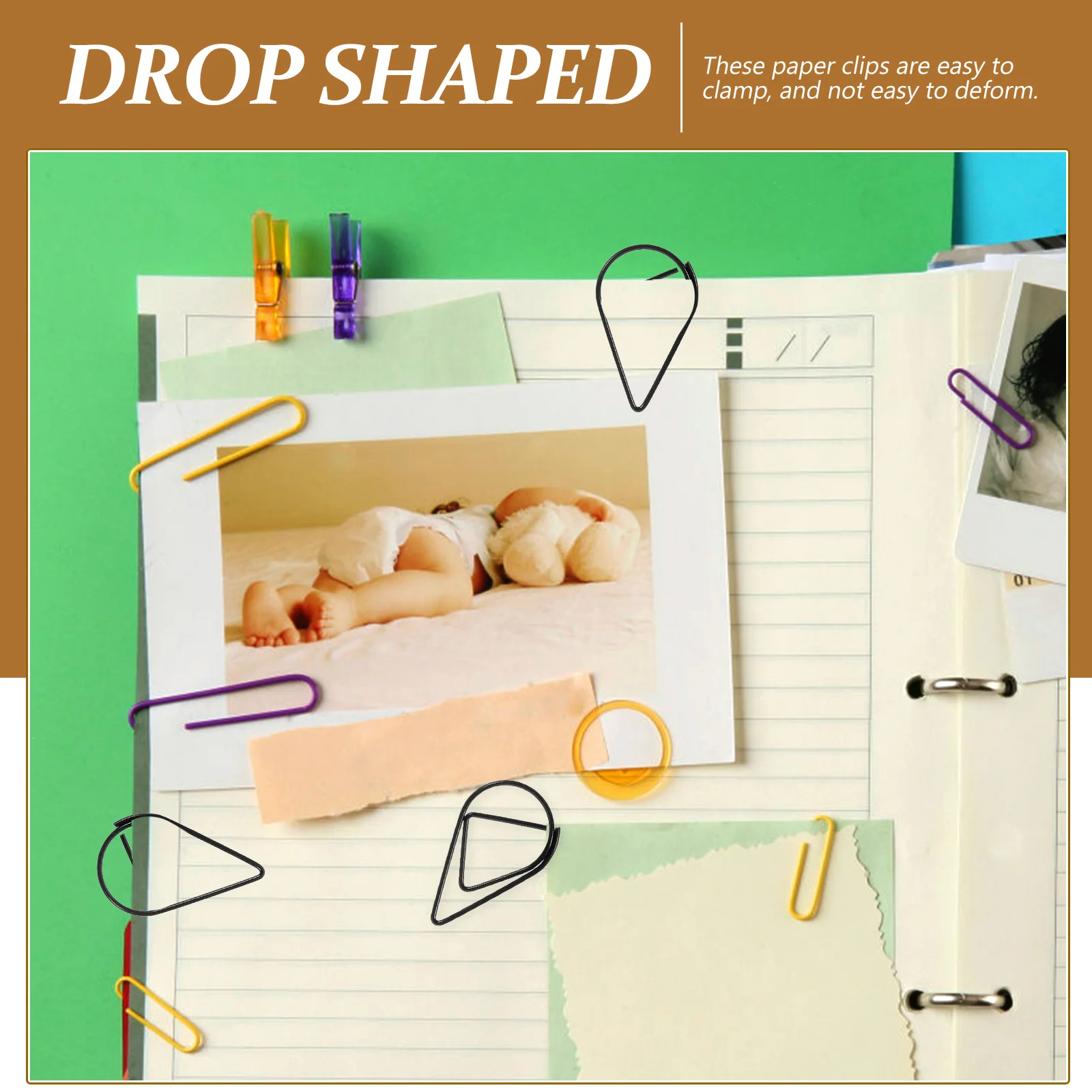 100 Pcs Colored Paper Clip Small Clamp Folder Document Clips Black Fixing Office