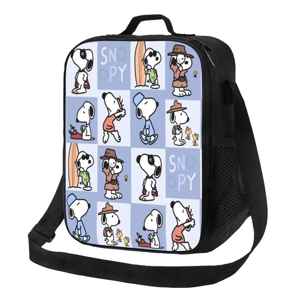 Niestandardowa torba na lunch Snoopy Collage Mężczyźni Kobiety Cooler Izolowane termicznie pudełka na drugie śniadanie dla dzieci w szkole