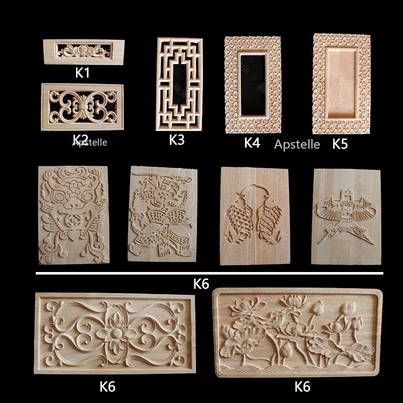 European Style Decals Solid Wood Carving Solid Wood Door Furniture Decoration Accessories Door Heart Length Decals