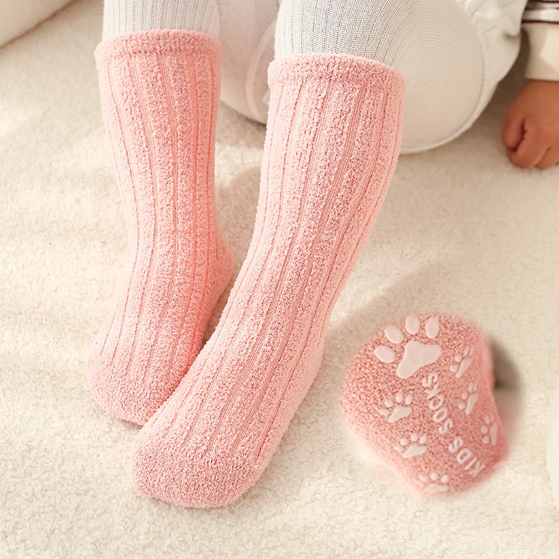 Children\'s Socks Super Warm Baby Snow Socks For Boys Girls Xmas Gifts Thick Cold Winter Floor Socks With Non-Slip Silicone Dots