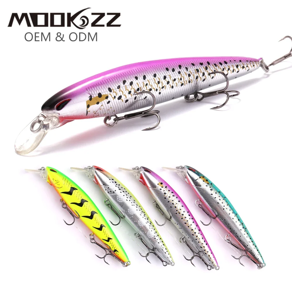 110MM 19G MOOKZZ For Artificial Fishing Lures Suspension Minnow High Quality Wobblers Baits Suspending Hot Model Crankbaits