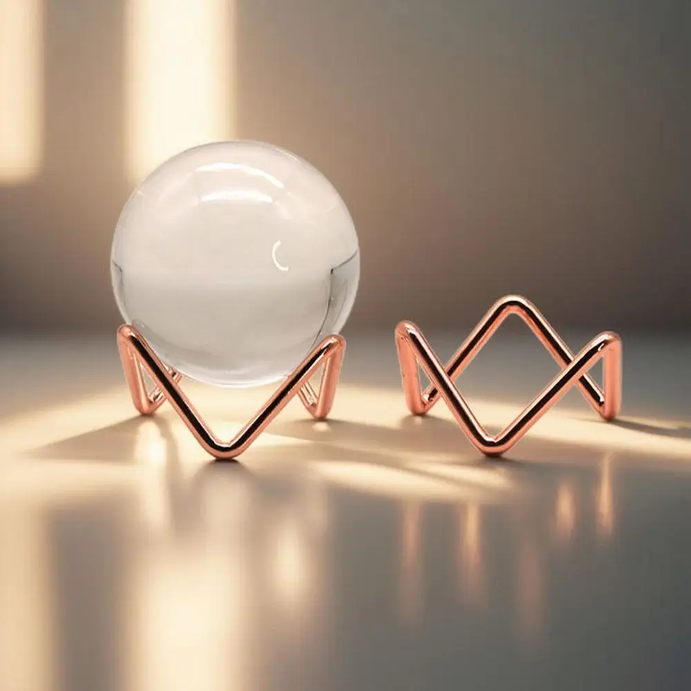 Metal Crystal Ball Base Photography Props Geometric Glass Sphere Holder Craft Minerals Relics Rocks Support for Home Decoration