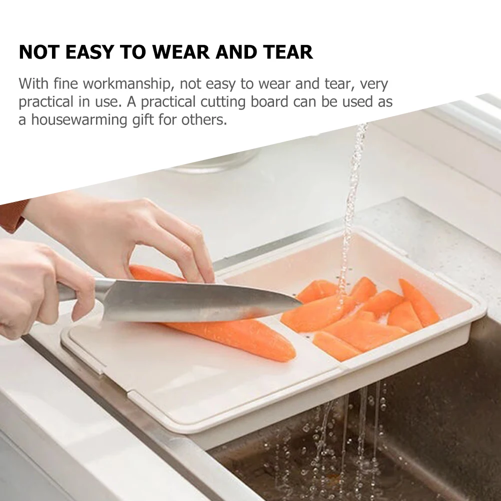

Двухслойная разделочная доска с поддоном для капель, утолщенная кухонная разделочная доска для фруктов, овощей, мяса, рыбы, домашней кухни