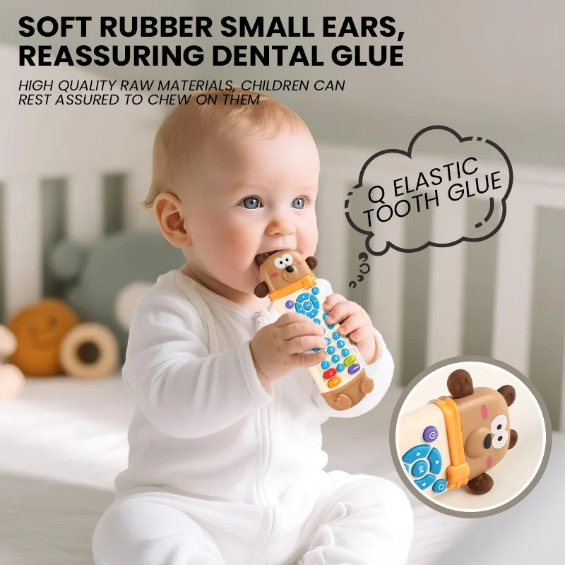 Jouet de téléphone pour bébé, Simulation sonore musicale, jouets de couchage télécommandés avec anneau de dentition, jouet éducatif précoce pour enfants, cadeaux pour enfants