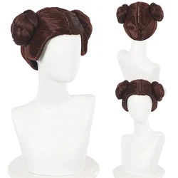 Leia Cosplay Princess Fantasy Wigs Movie Space Battle Costume Accessories Adult Women Halloween Disguise Roleplay Clothes Props