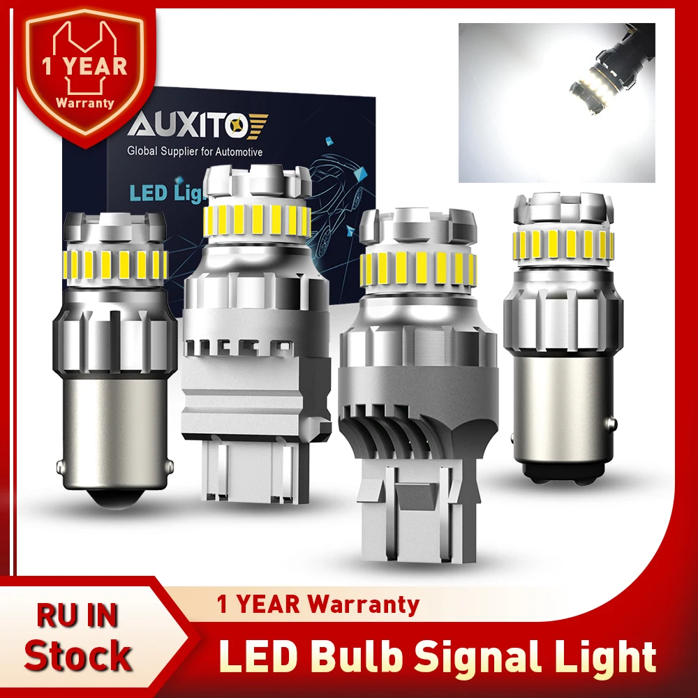 Auxito-リバースライト付きLEDキャンバス電球,2個,p21w 1156 ba15s bay15d w21/5w t20 7443,3157 p21/5w t15 t25 6500k