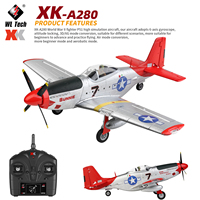 WLtoys XK A280 RC Airplane P51 Fighter 2.4G 3D6G Mode Aircraft with LED Searchlight Plane Toys for Children Adults