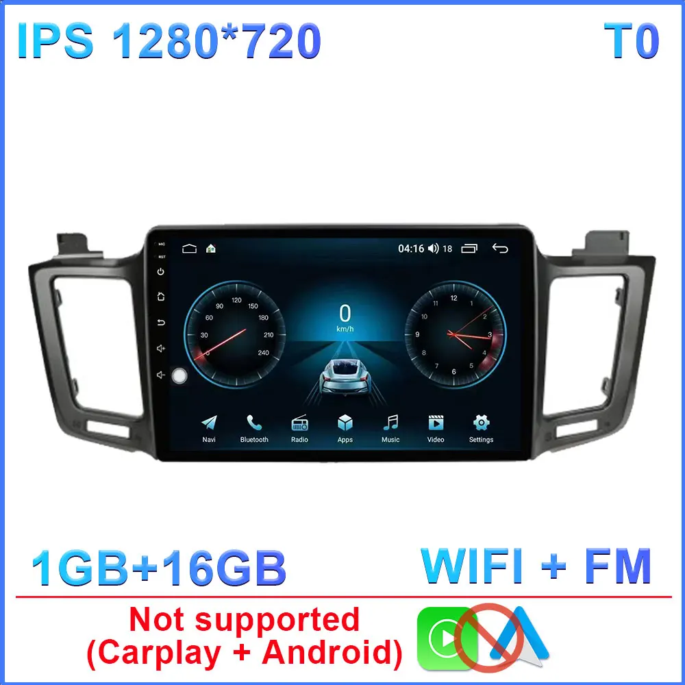 Android 14 autoradio voor Toyota RAV4 2014 2015 2016 2017 2018 LHD, touchscreen, Auto Carplay, DSP, GPS, QLED scherm, WIFI, geen 2Din DVD