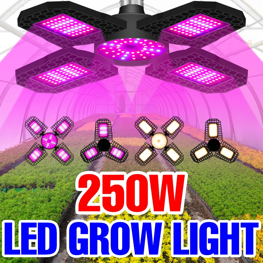 

250W E27/E26 LED Growing Lamp Full Spectrum Foldable Plant Fill Lighting Vegetable Fruit Hydroponics Cultivation 100W/150W/200W