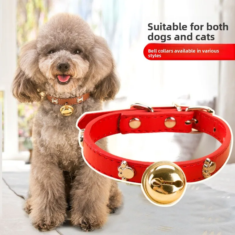 

New pet paw print bone alloy bell collar for puppies, small dogs, teddy cats, and dog accessories