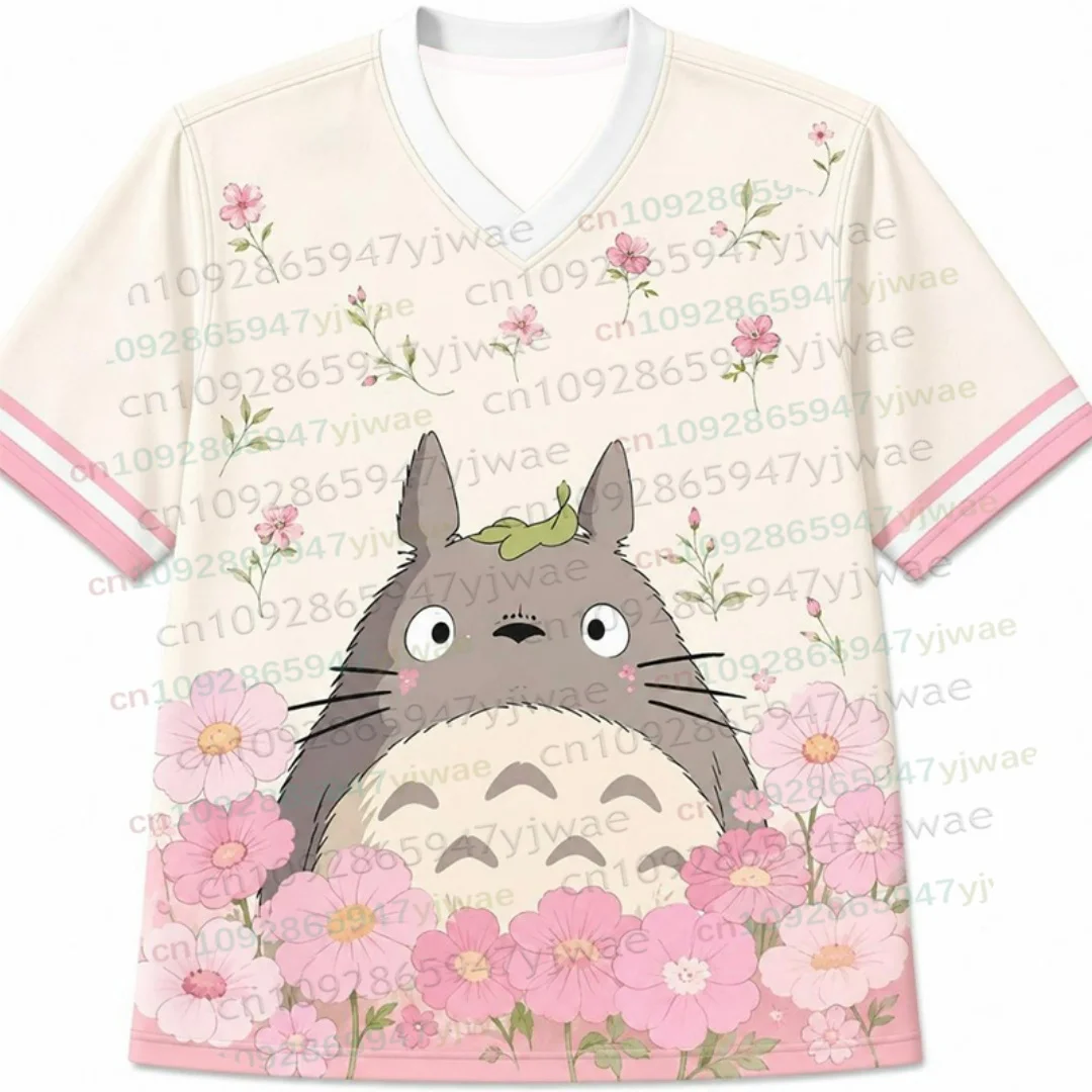 Herrenhemd, Damen-T-Shirt, Anime-Design „Nächster Nachbar Totoro“, T-Shirt mit V-Ausschnitt, kurzärmeliges Sport-T-Shirt, Freizeitkleidung, Streetwear, Hip-Hop, Herrenbekleidung. – Detail 5