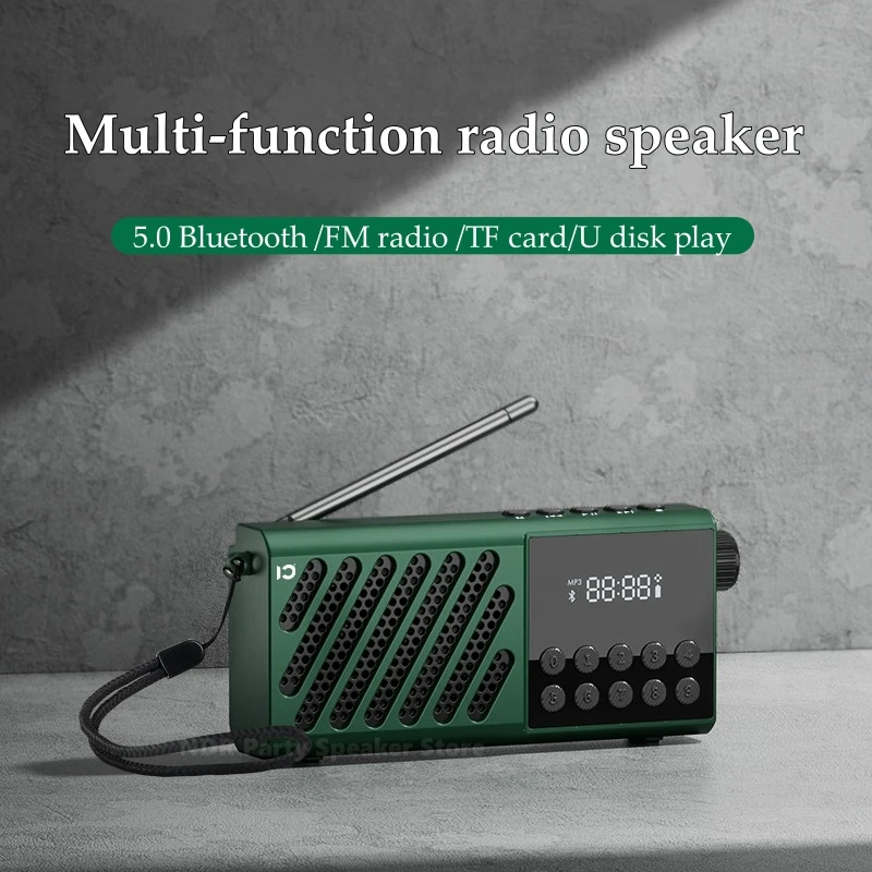 FM Radio Bluetooth Multi-function Machine for the Elderly Can Be Inserted TF Card/USB Player to Listen to Music Portable Speaker