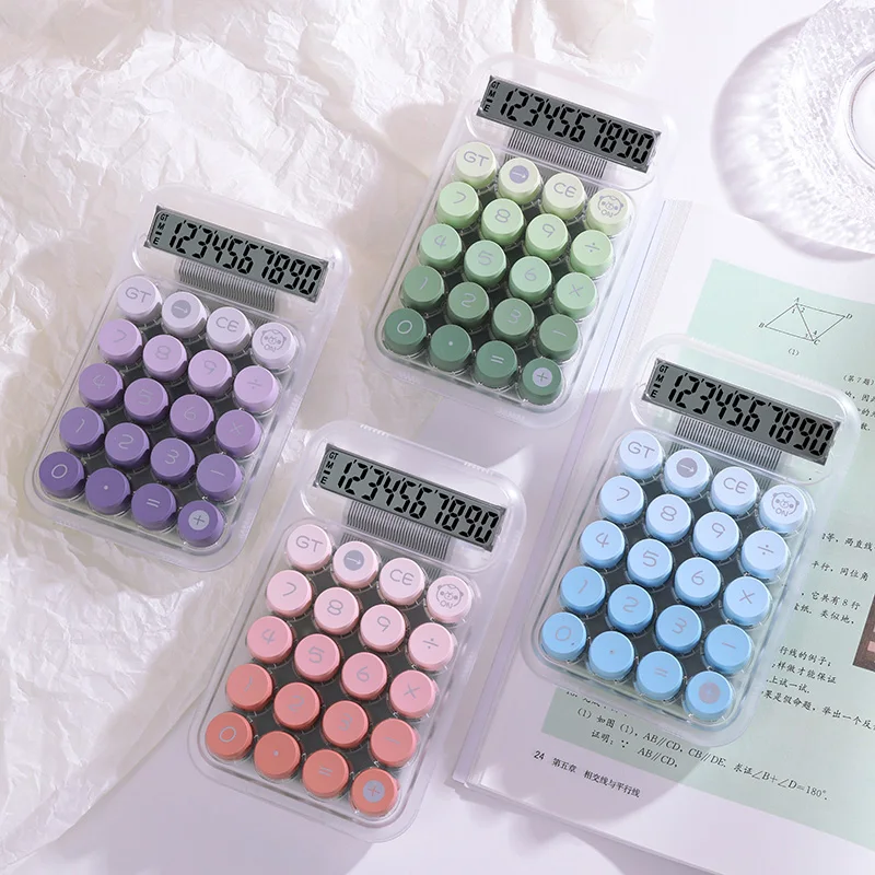 آلة حاسبة زر الدفع الميكانيكية ، شاشة LCD كبيرة ، المعيار الأساسي ، المدرسة ، المنزل ، شاشة عرض مكونة من 10 أرقام