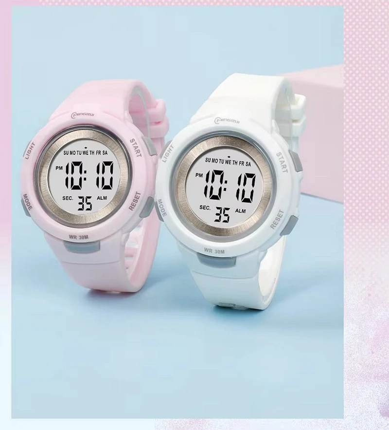 

OHSEN детские часы фиолетовые водонепроницаемые силиконовые электронные детские наручные часы цифровые спортивные женские часы для девочек подарки будильники