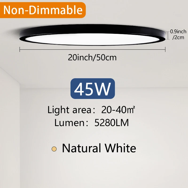 50CM Large Ceiling Lamp Smart APP/Remote Control Dimmable for Bedroom 48W Ceiling Lights AC 110/220V LED Lights for Living Room image 3