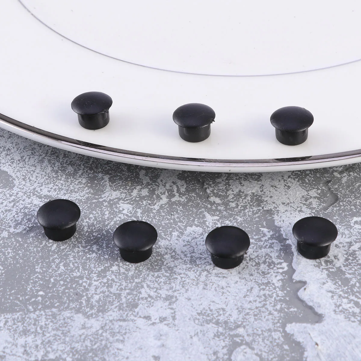 100 Stück dekorative Schraubenabdeckungen für Scharnierplatten, 10 mm, Kunststoff, für Schrank, Schrank, Tür, keine Werkzeuge erforderlich, Schwarz