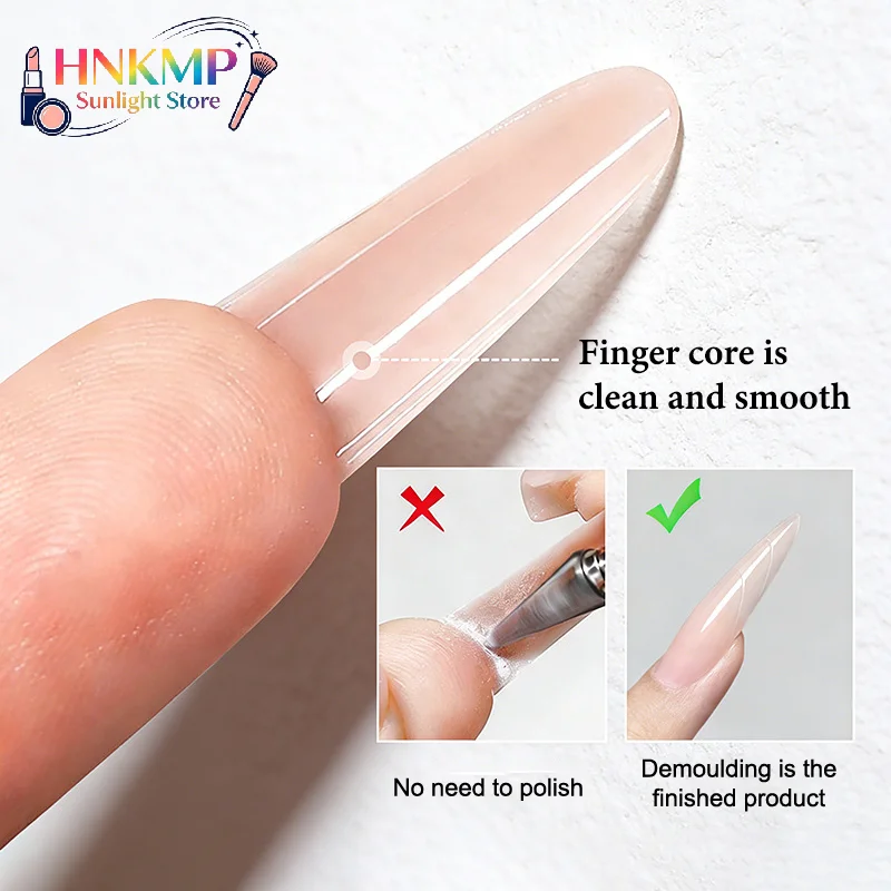 60Pcs Sandwich Dual Nail Forms 15 Sizes T-shaped Ellipse Quick Nail Extension Mold Top & Bottom 3D Manicure Forms