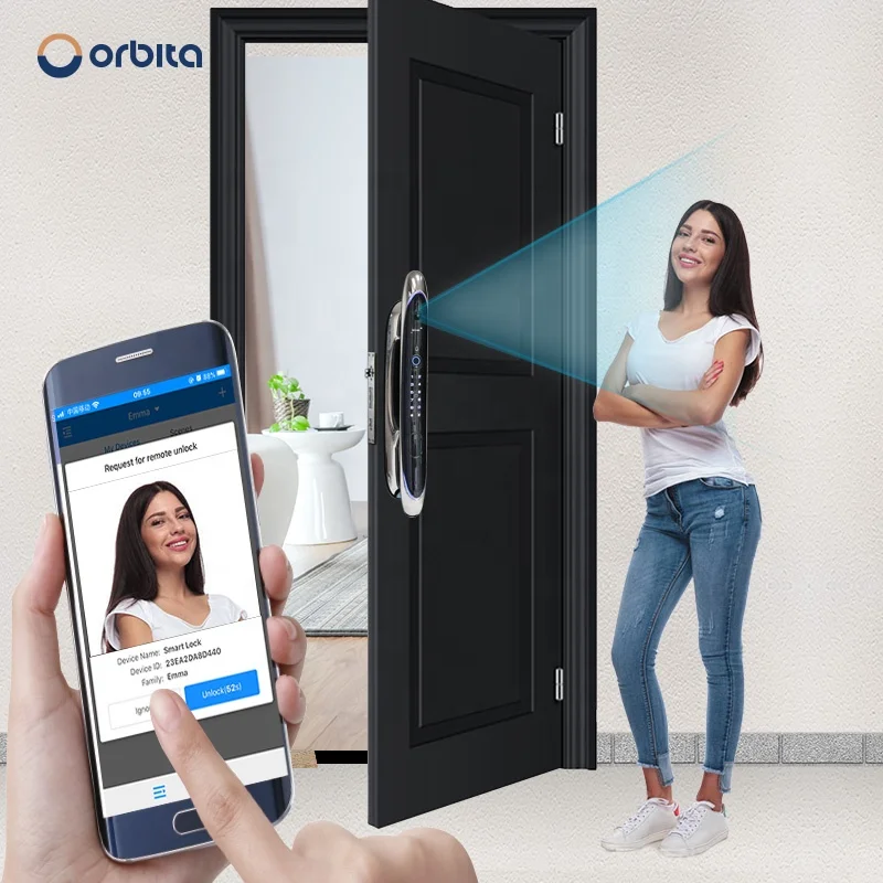 

Orbita facial recognition automatic unlock home smart door lock fingerprint door lock smart home system