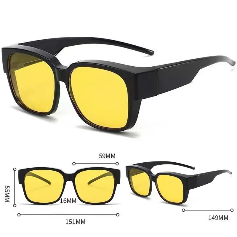 Photochromic Night Vision Glasses Goggles Shaeds for Men Women Night Driving Fit Over Glasses UV Protection Sunglasses