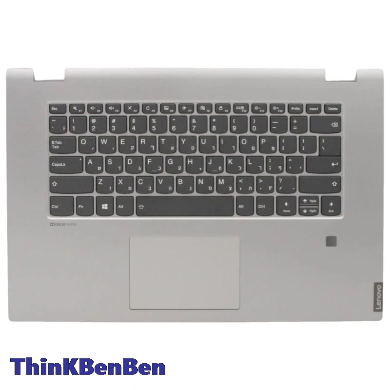 HB Hebrew (IL Israel) Grey Keyboard Upper Case Palmrest Shell Cover For Lenovo Ideapad Flex C340 15 15IIL 15IWL 15IML 5CB0S17709