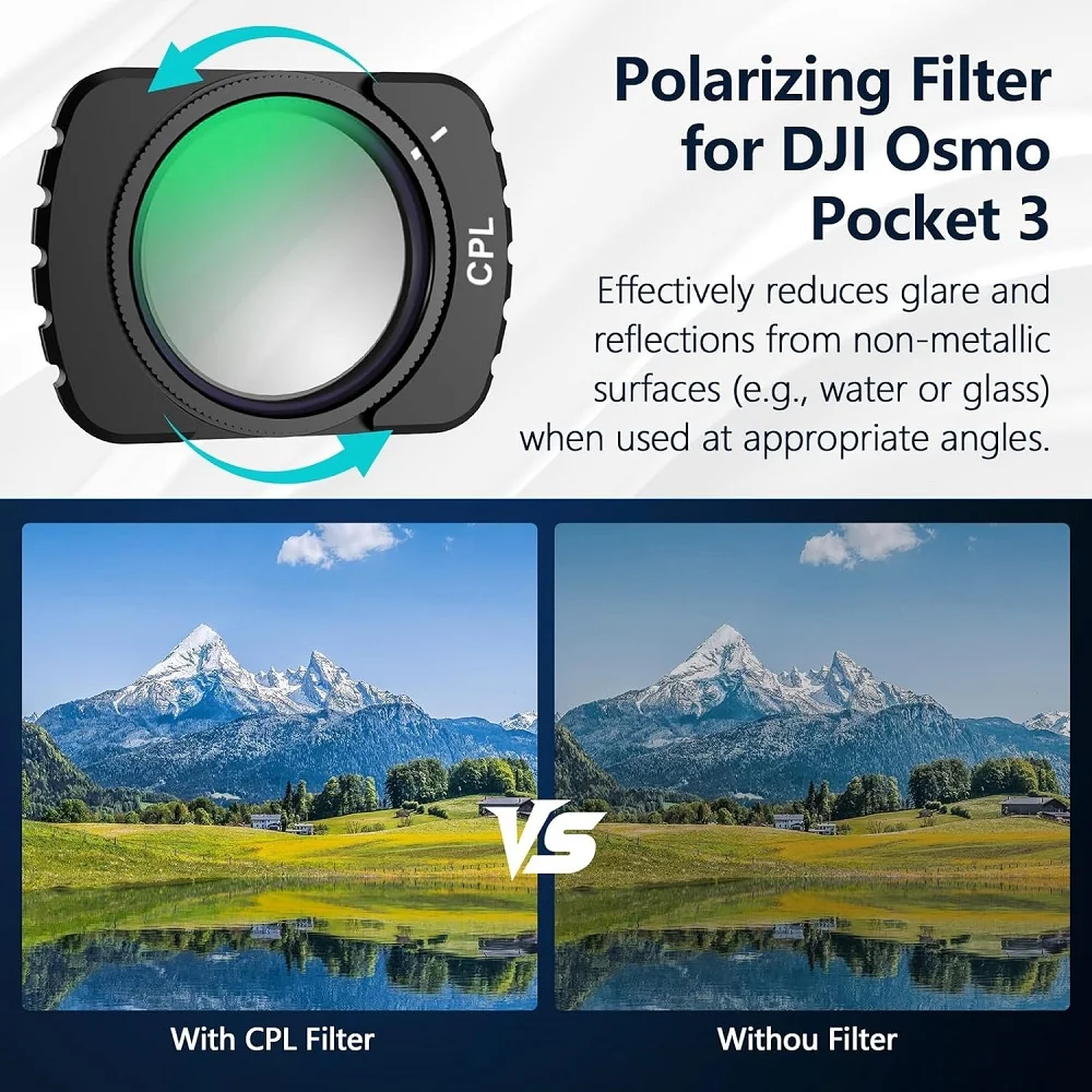 Mcoplus Magnetic CPL Polarizer Filter for DJI Osmo Pocket 3 Camera / Multi Coated HD Optical Glass Filter