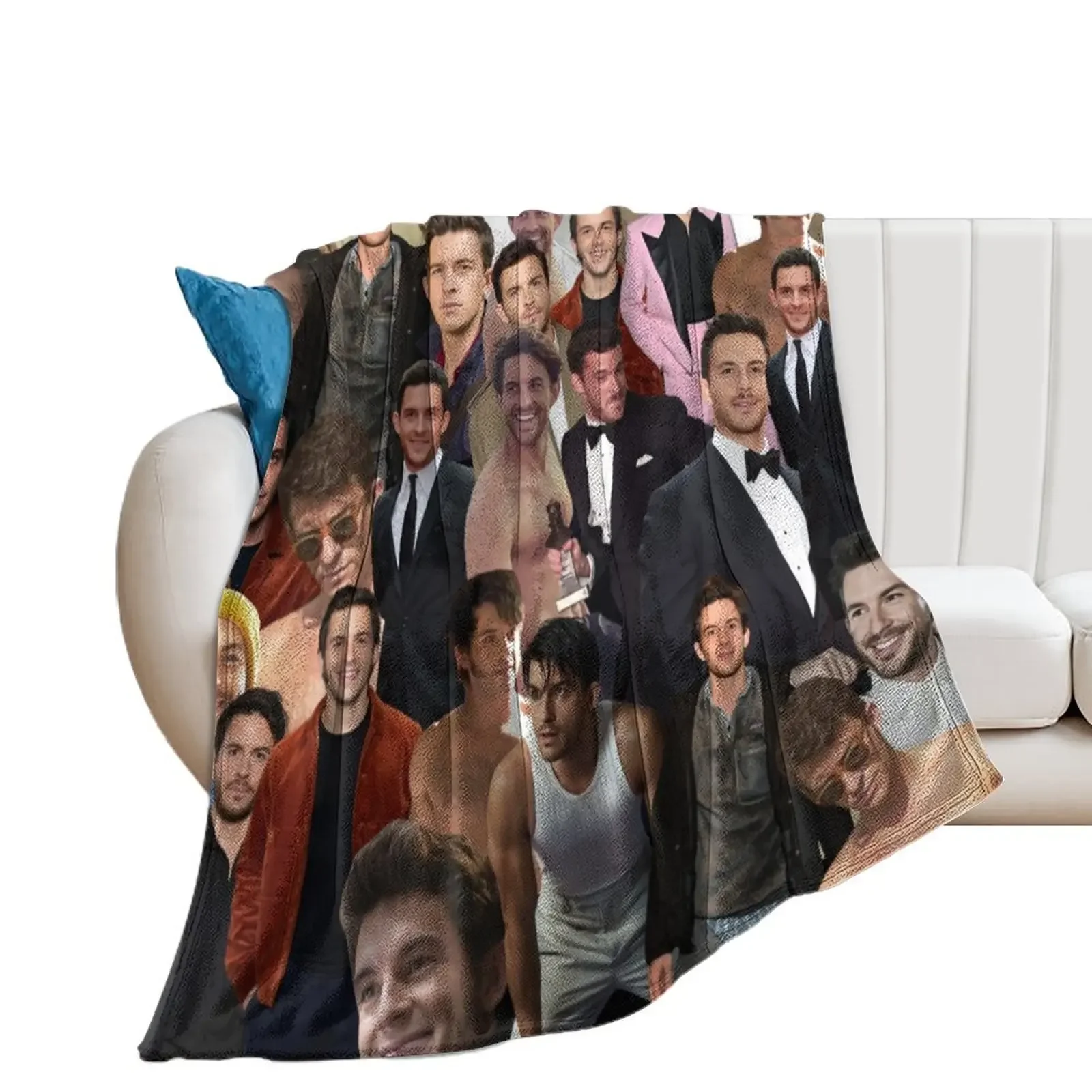 Jonathan Bailey collage Throw Blanket blankets ands Blankets For Sofas Retros Blankets