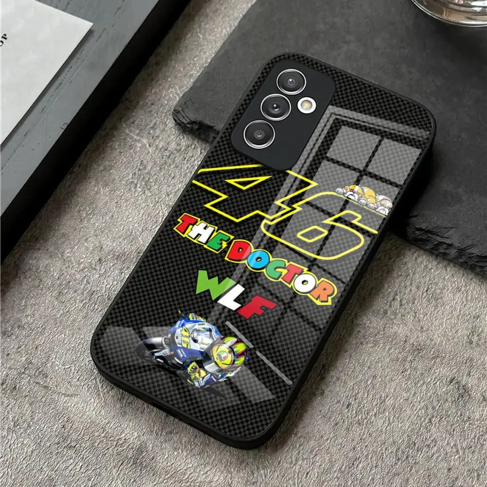 Super Moto Number VR-46 Phone Case for Samsung S24 Ultra S23 S22 S20 Fe S21 Plus Galaxy A54 A34 A24 A53 Note 20 Glass Cover
