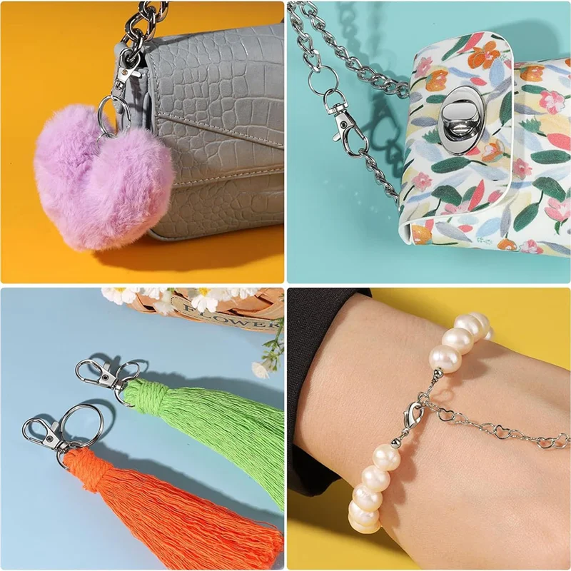 

A07F-265 шт. металлическая застежка-лобстер с кольцом для ключей для поделок, зажимы для ремесел, карабин, поворотные застежки-застежки