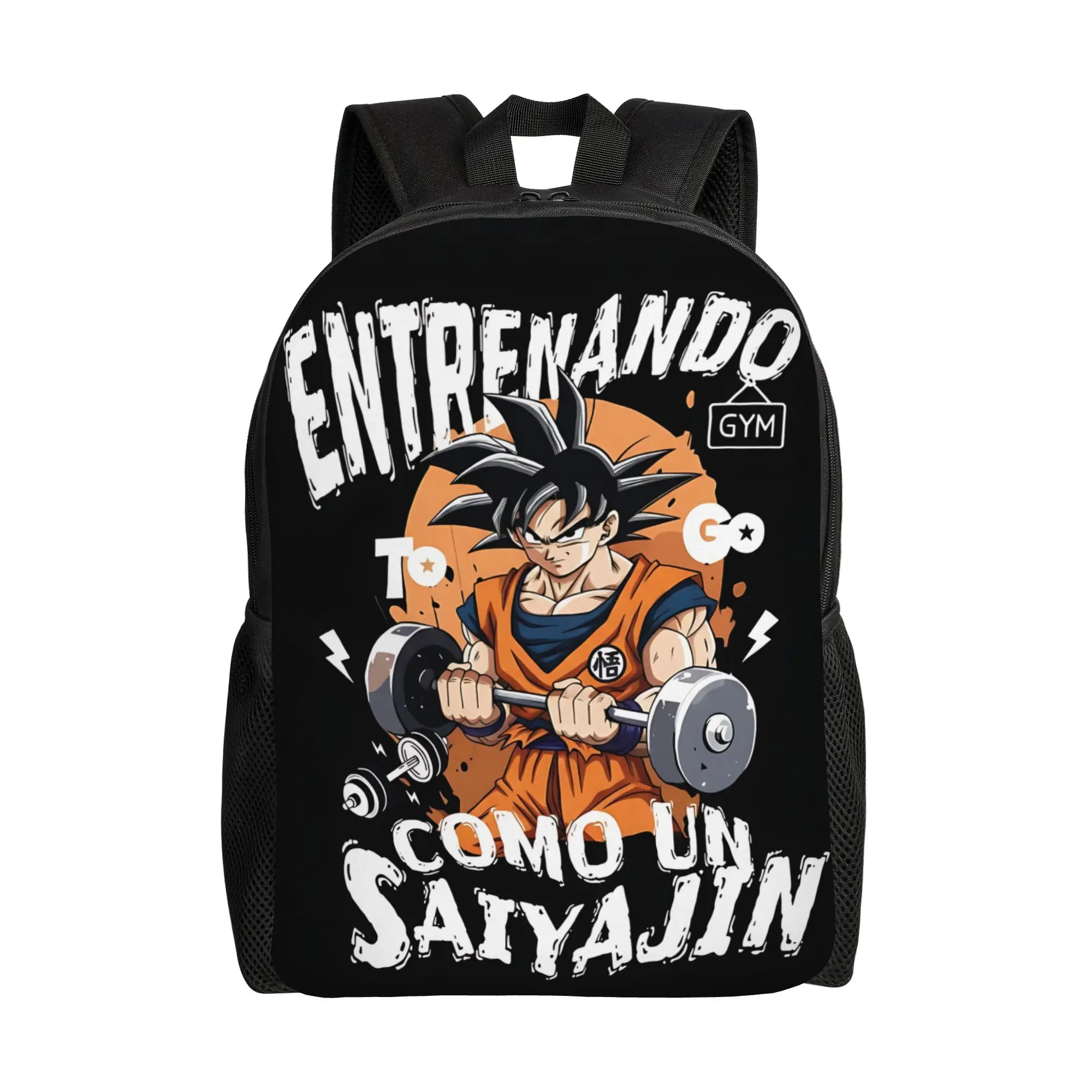 Mochilas Bandai Dragon Ball Z no pain gym Daypack mochila Kawaii Campus Mochila de grande capacidade