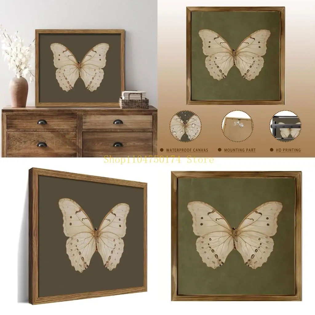 Artistic Butterfly Framed Wall Hanging Wood Frame Wall Art Pictures Decoration Simple Installation Home Improvement top sale