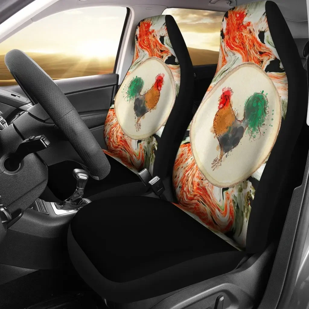 Pastel Chicken Custom Seat Cover Car Seat Covers Set 2 Pc, Car Accessories Car Mats