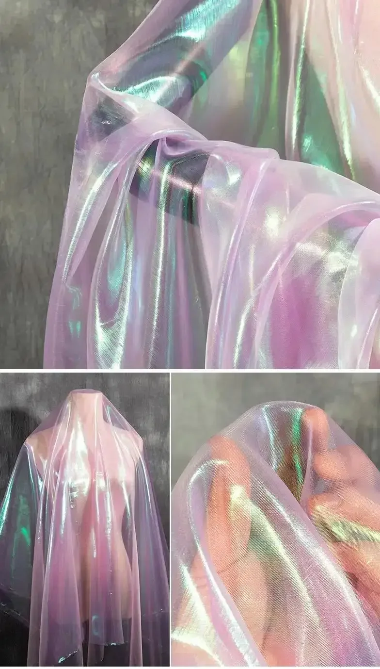 

Градуально меняющая цвет, лазерная пряжа Eugen, ткань для DIY, одежда ручной работы, детский сад, проекты, создание свадебного фона