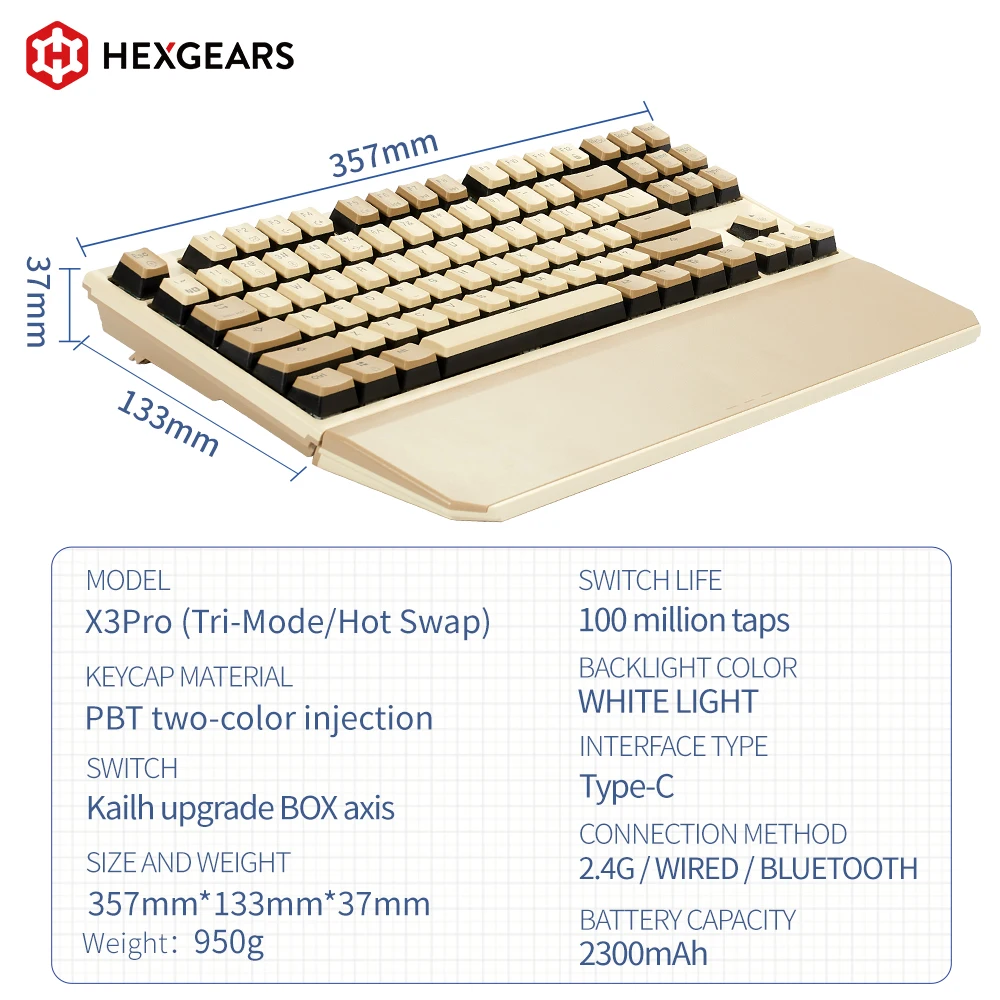Hexgears X3Pro 2.4G Wireless/B - Retro Gaming Keyboard recension och pris