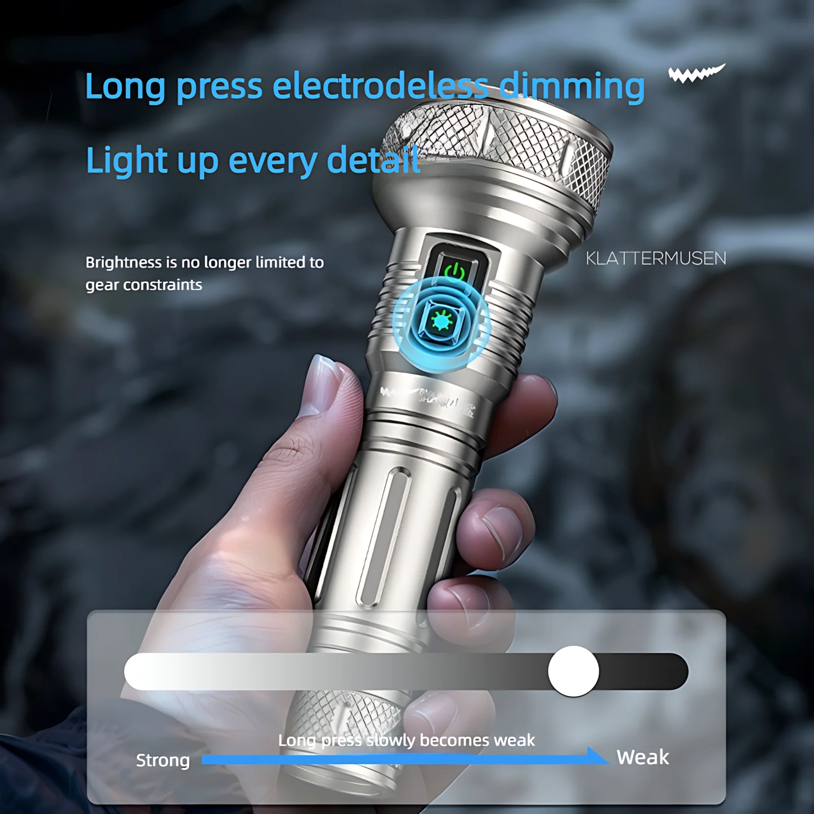 Lampe Torche LED Rechargeable USB-C - 9 Modes, Variation Continue et SOS - Etanche IPX4 (Alliage d'Aluminium) pour Randonnée & Urgence
