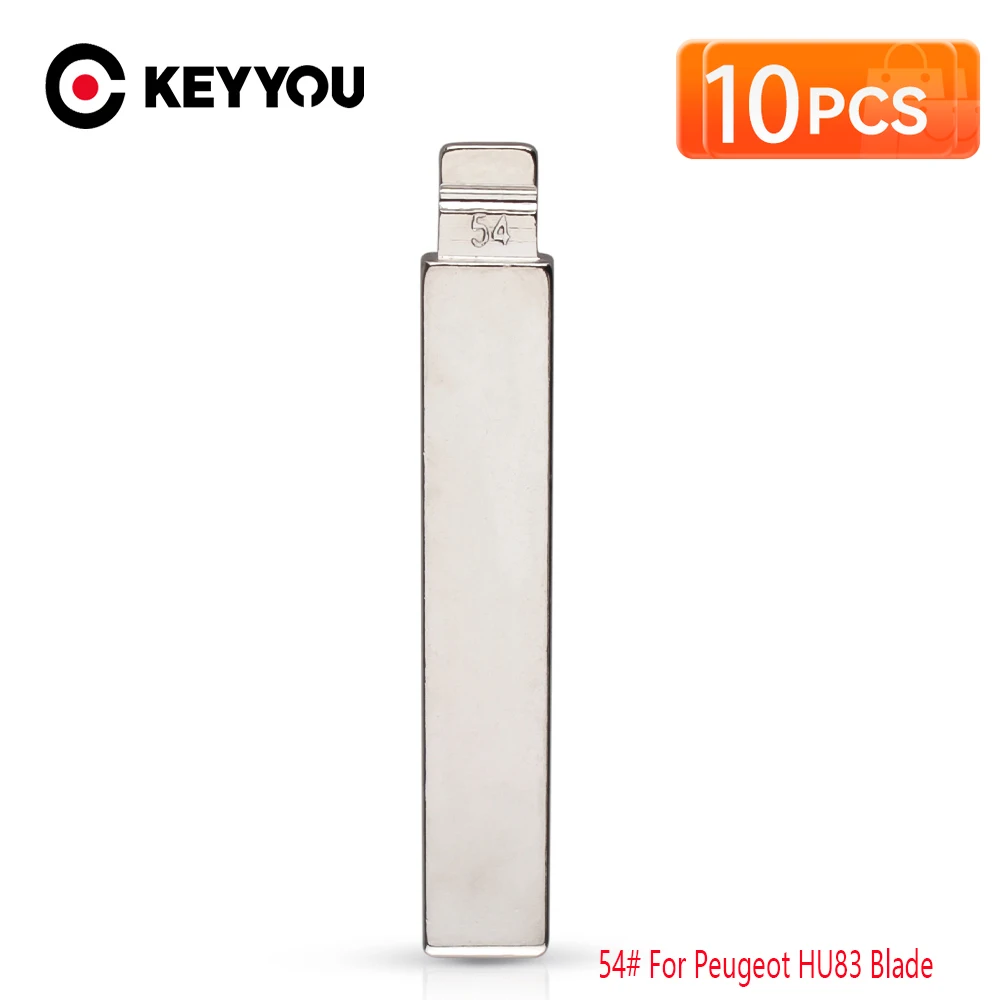 

KEYYOU 10 ШТ. НОВЫЙ 54 # HU83 металлический необрезанный пустой откидной лезвие дистанционного ключа для Peugeot 407 Citroen для KD xhorse VVDI JMD