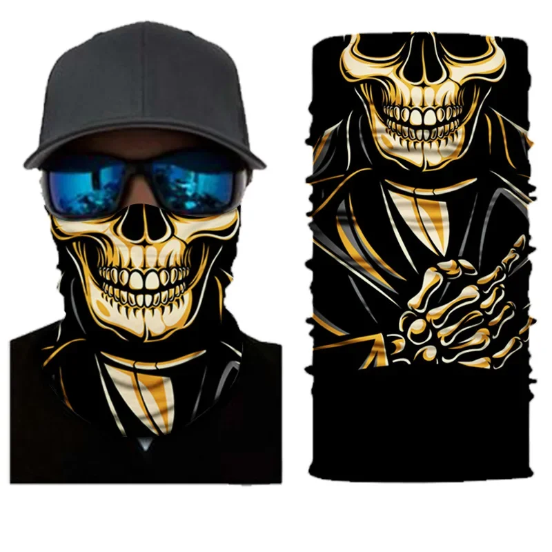 3D Skull Climbing Hiking Bandana Sport Headwear Balaclava Neck Gaiter Motorcycle Cycling Headband Mask Tube Cover Face Scarf