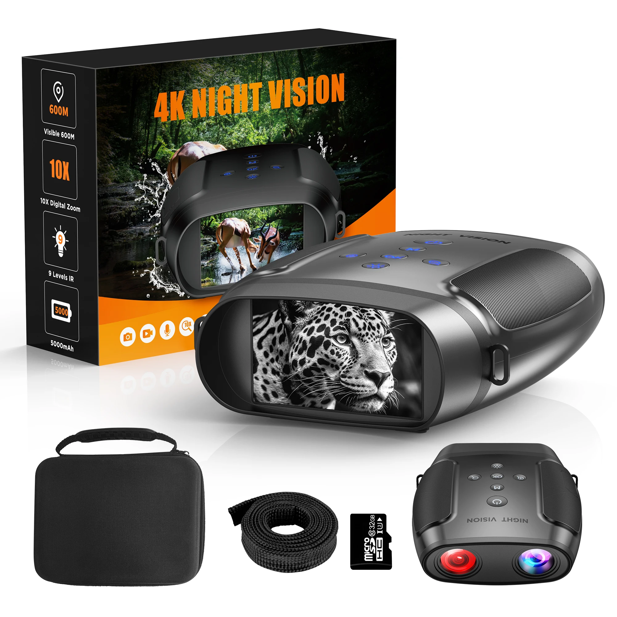 10X Digital Zoom Night Vision Binoculars Infrared Telescope for Hunting Camping Professional 600M Night Vision Device