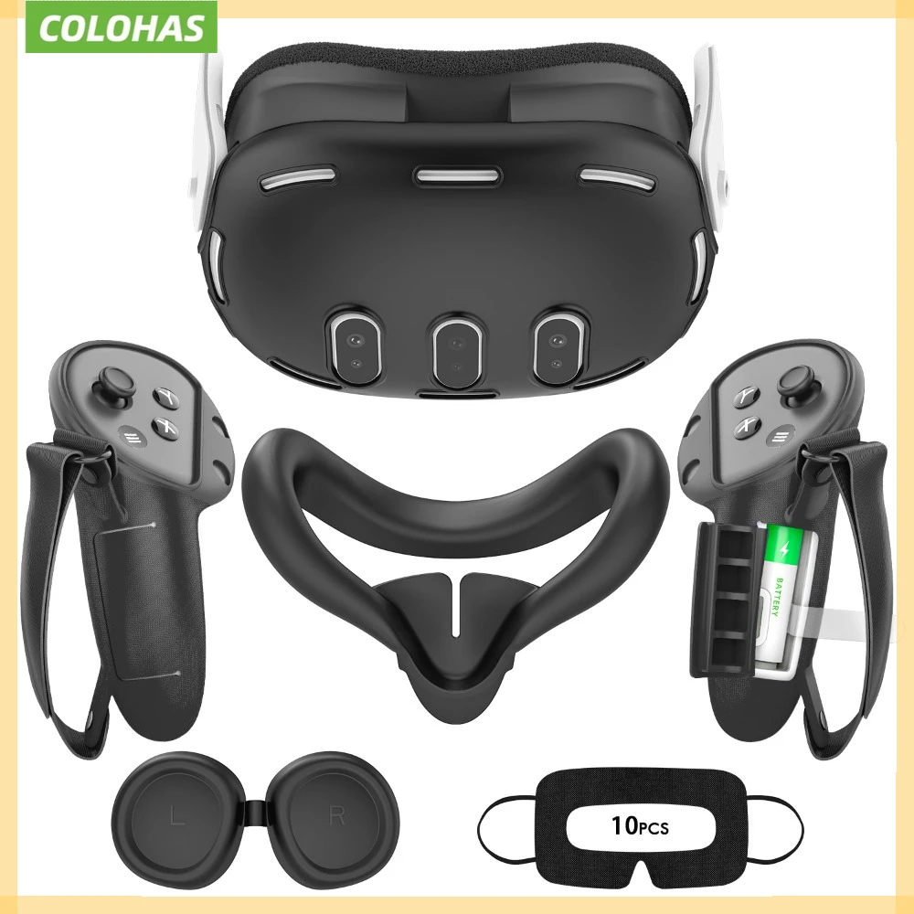 For Meta Quest 3 Accessories 5-Pcs Set of Silicone Protection Cover VR Handle for Sony PS VR2 Shooting Game Vr Box for Quest 2